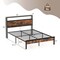 Costway Twin/Full/Queen Bed Frame with Storage Headboard Charging Station 18W USB C Port Rustic Brown